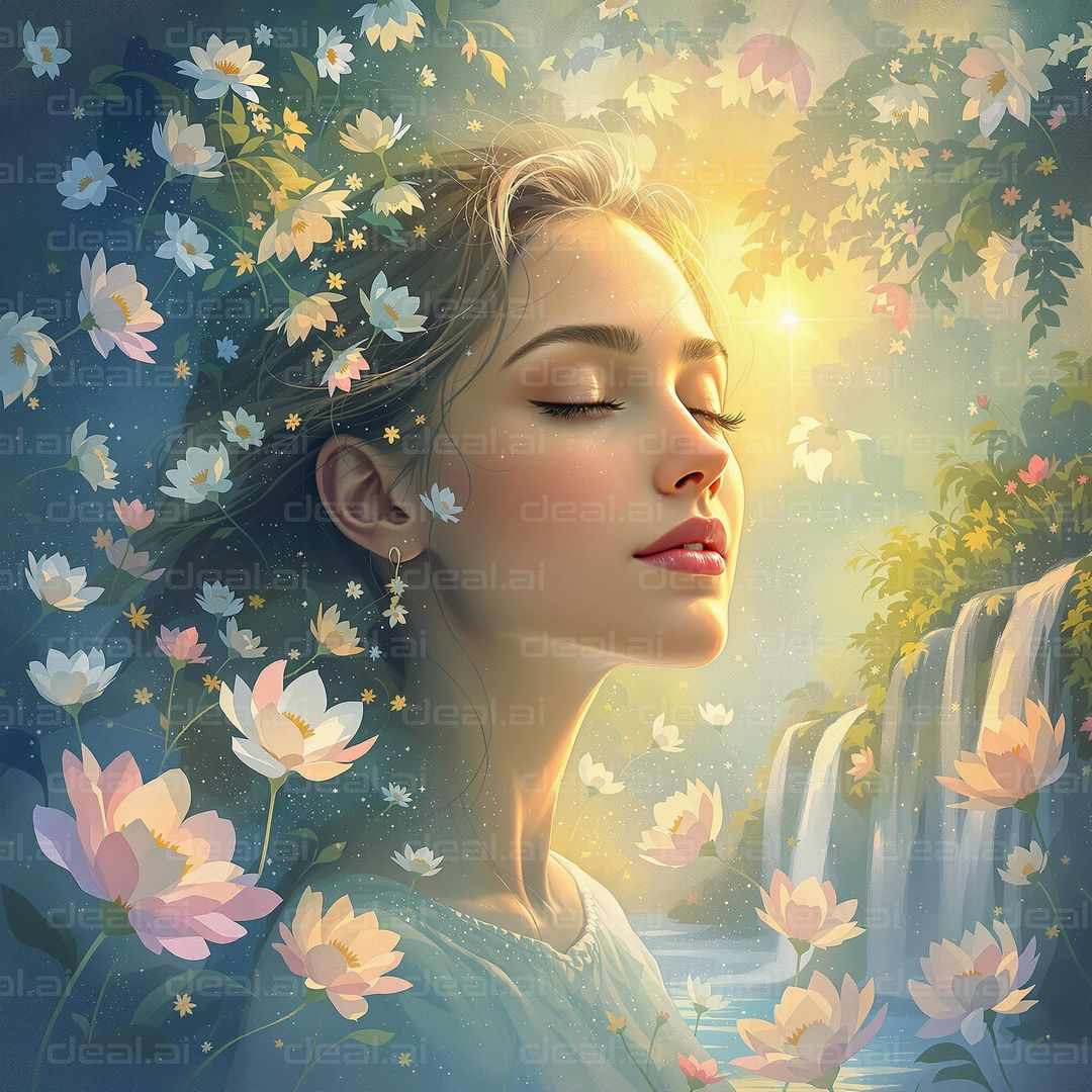"Serenity Amidst Blossoms"