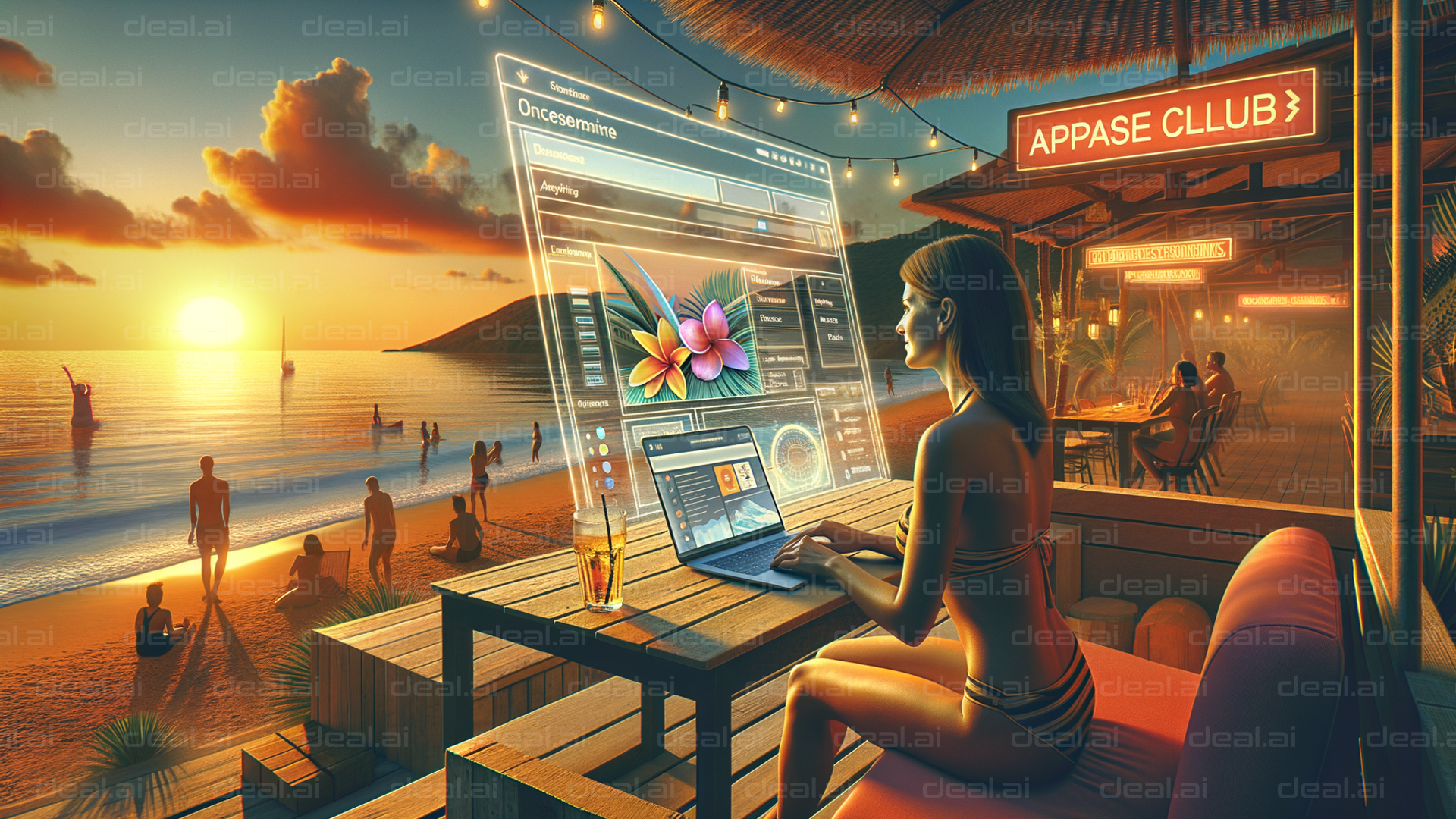 Virtual Work at Sunset Beach