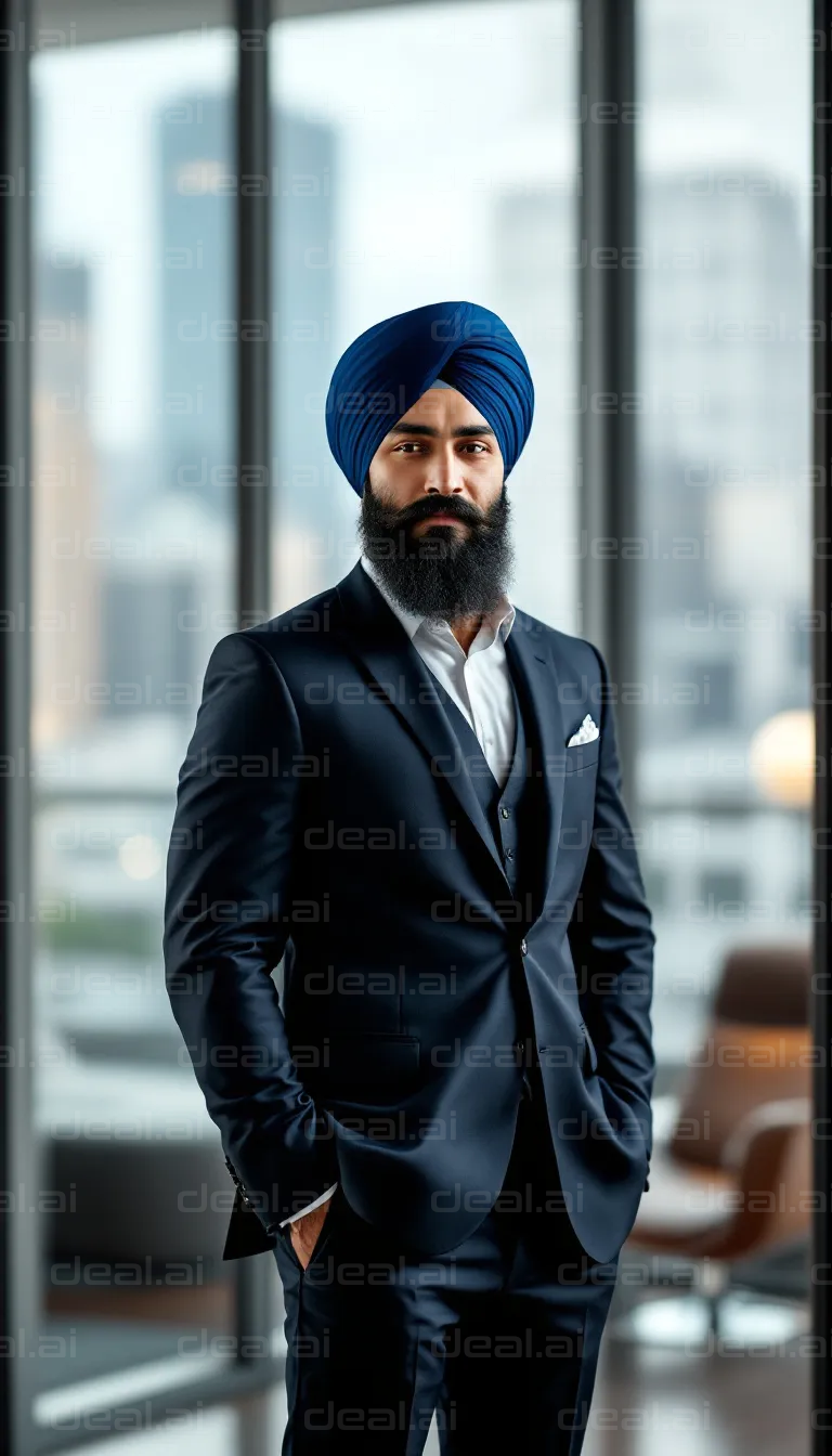 Confident Man in Office Attire