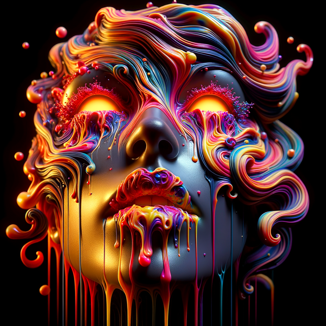 "Vivid Meltdown: Colorful Expression"