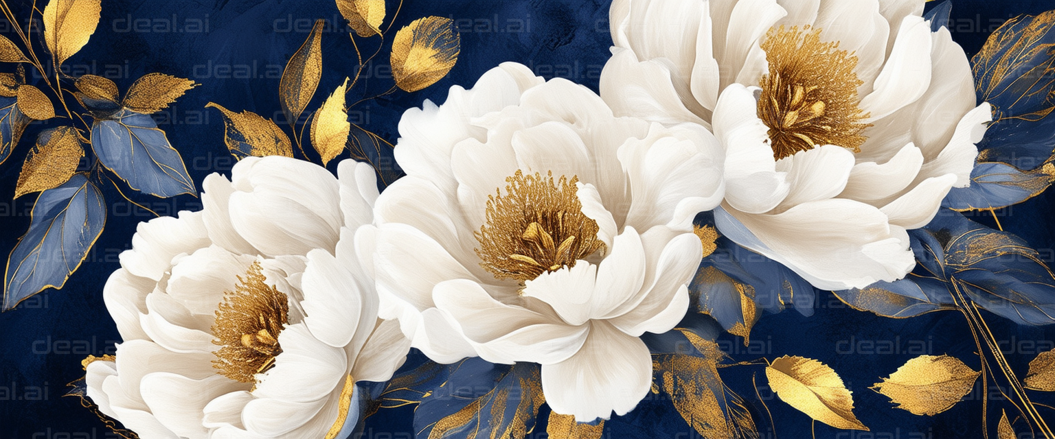 Elegant Blooms on a Navy Background