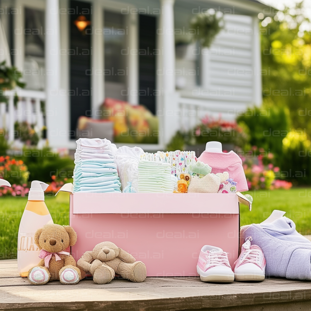 Baby Essentials Box on Porch Steps