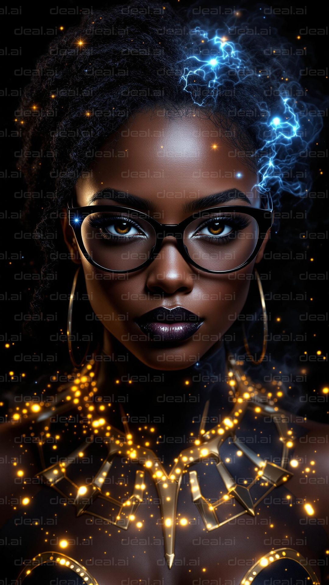 Mystical Woman with Glasses and Glow