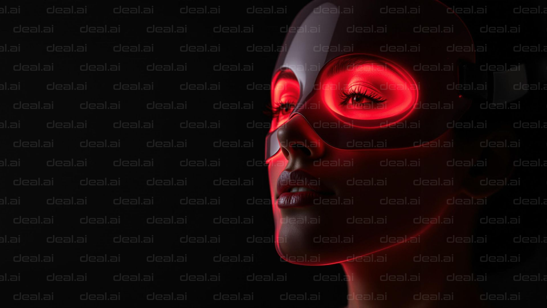 "Futuristic Red Light Mask"