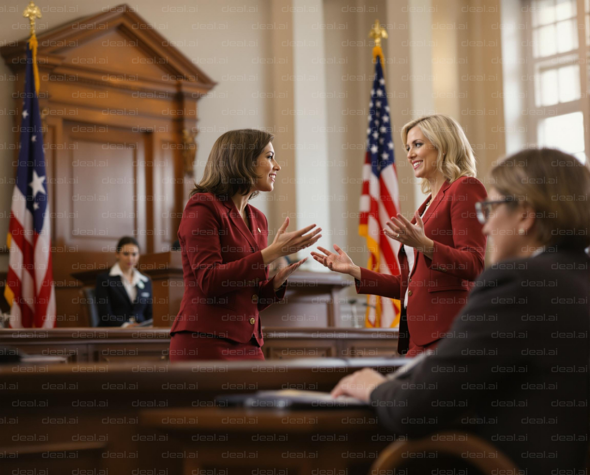 Attorneys Debate in Courtroom Scene
