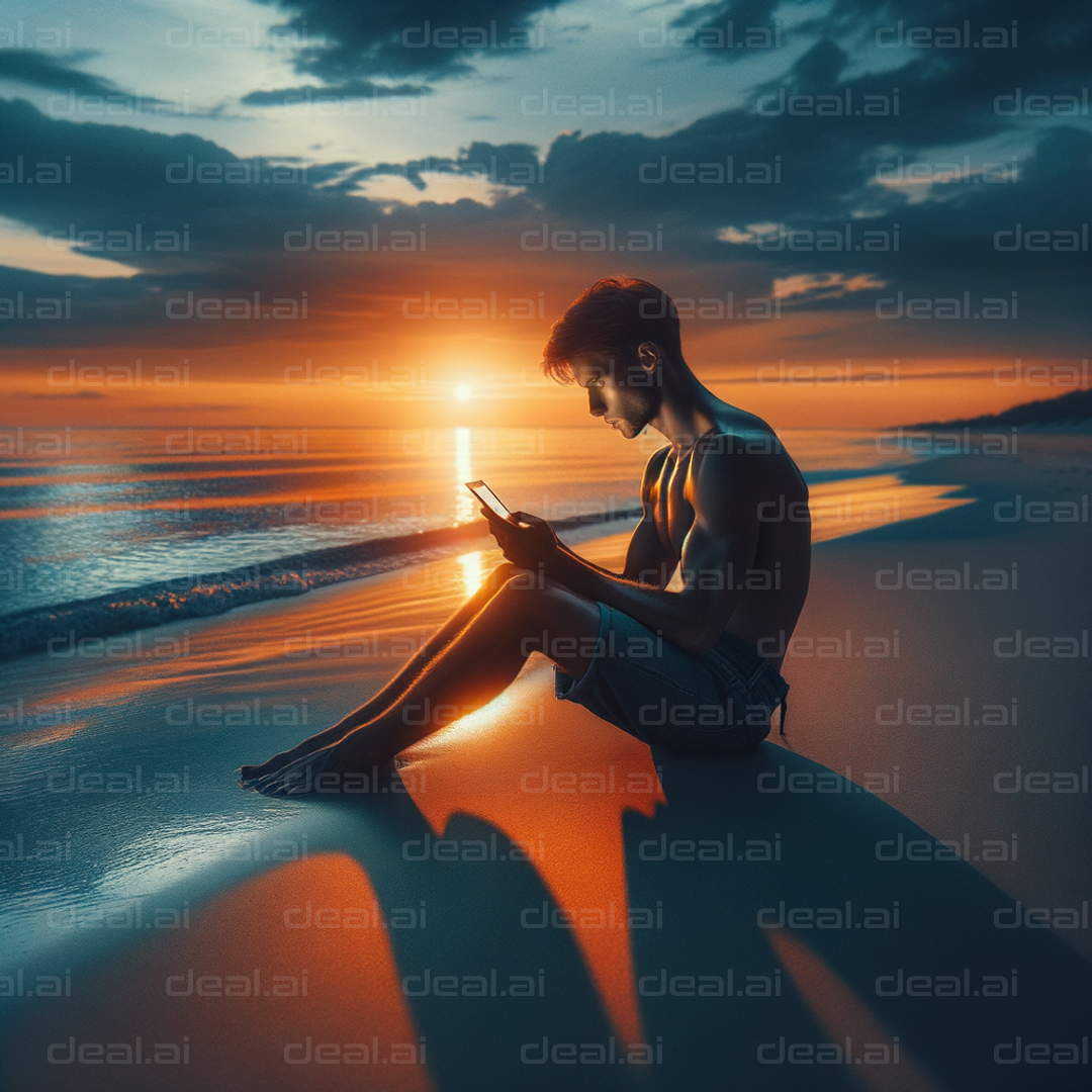 "Sunset Reflection by the Shore"