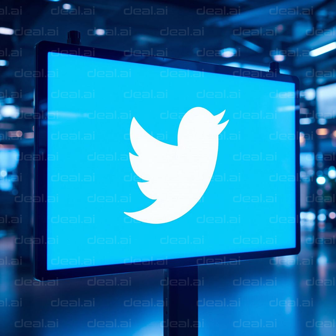 "Twitter Logo on Digital Display"