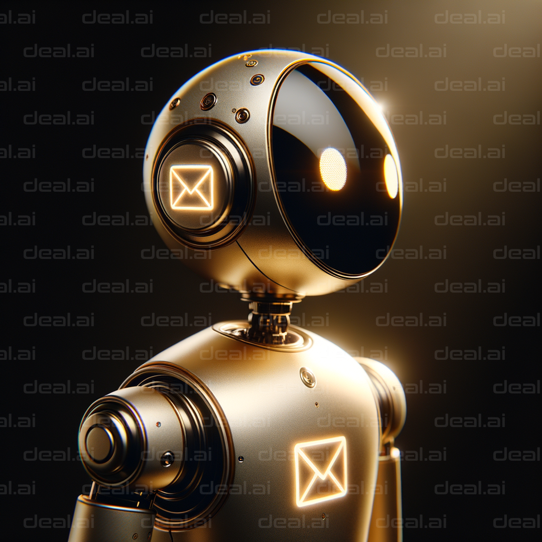 Golden Robot with Illuminated Features