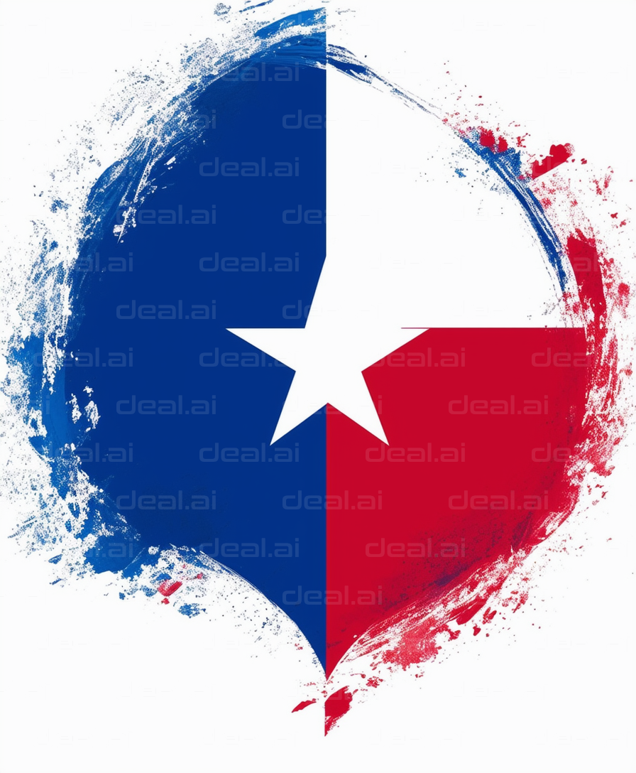 "Colorful Texas Flag Heart"