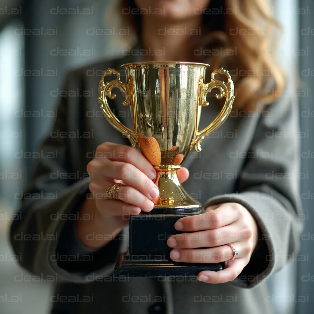 "Proudly Holding a Gold Trophy"