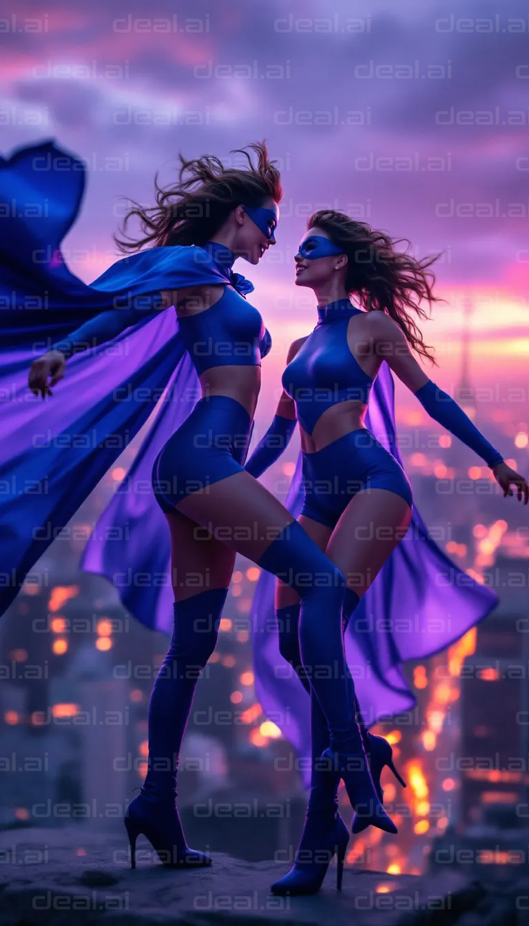 City Superheroes at Dusk