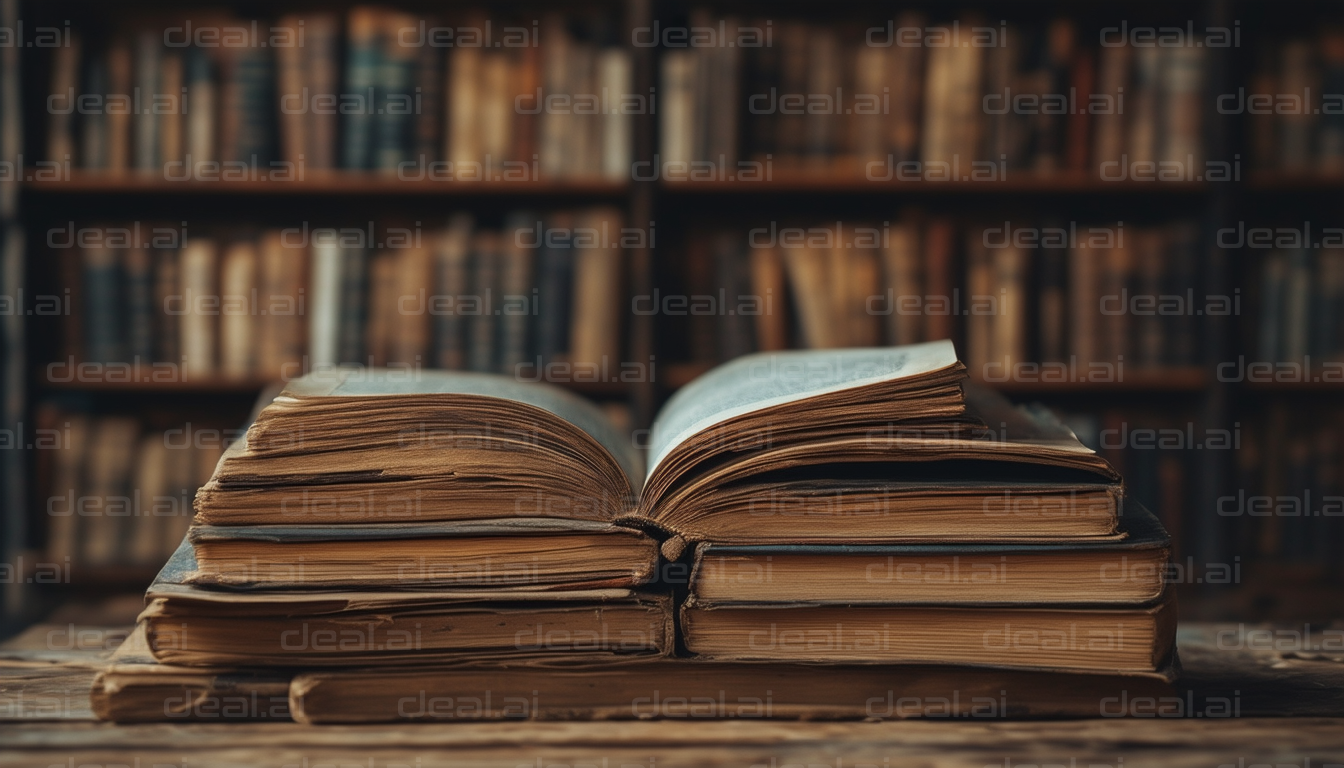 Ancient Books in a Library