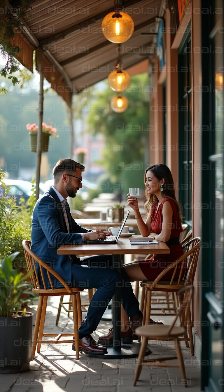 Outdoor Cafe Meeting