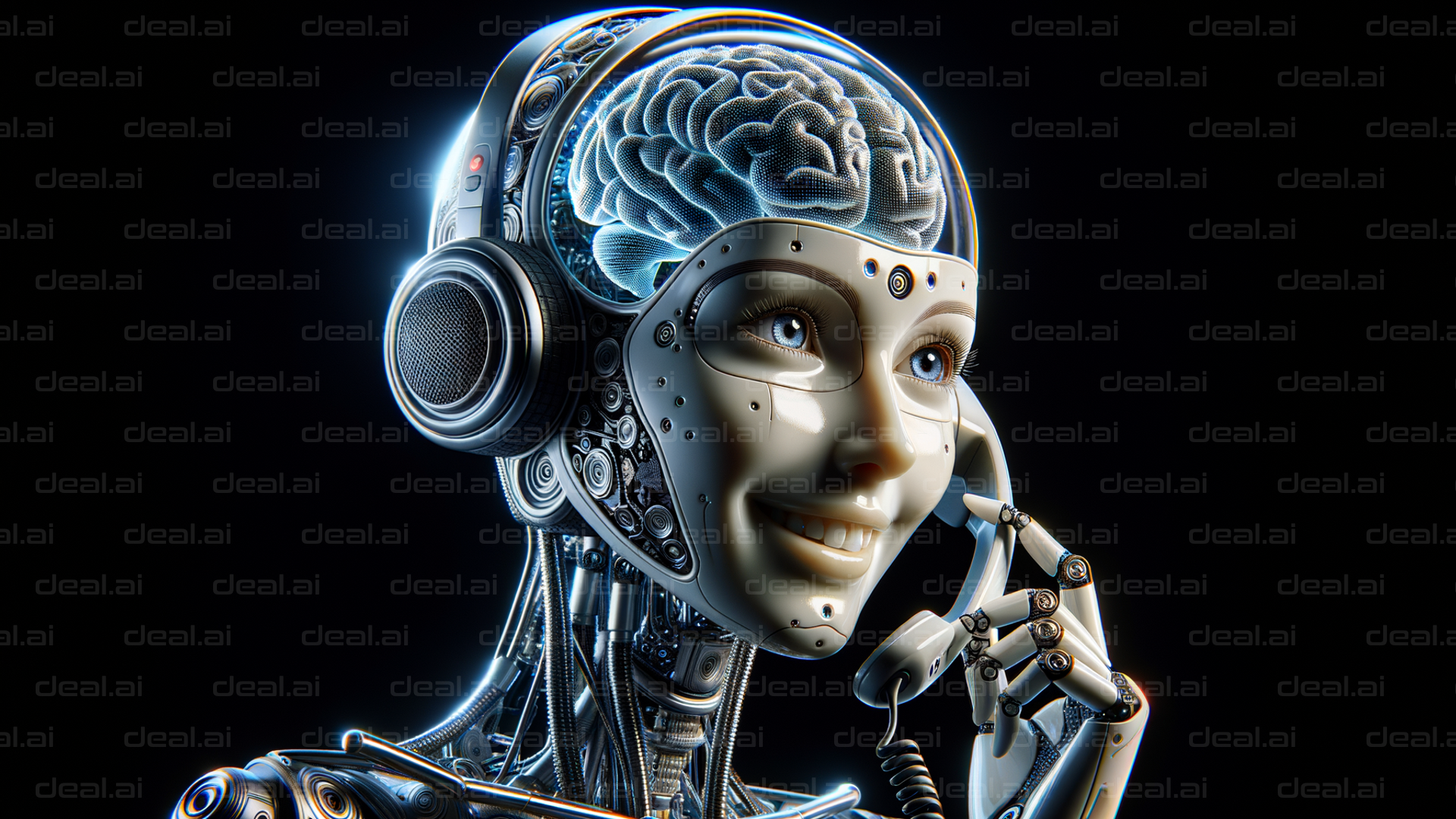 AI Support Robot With Headset