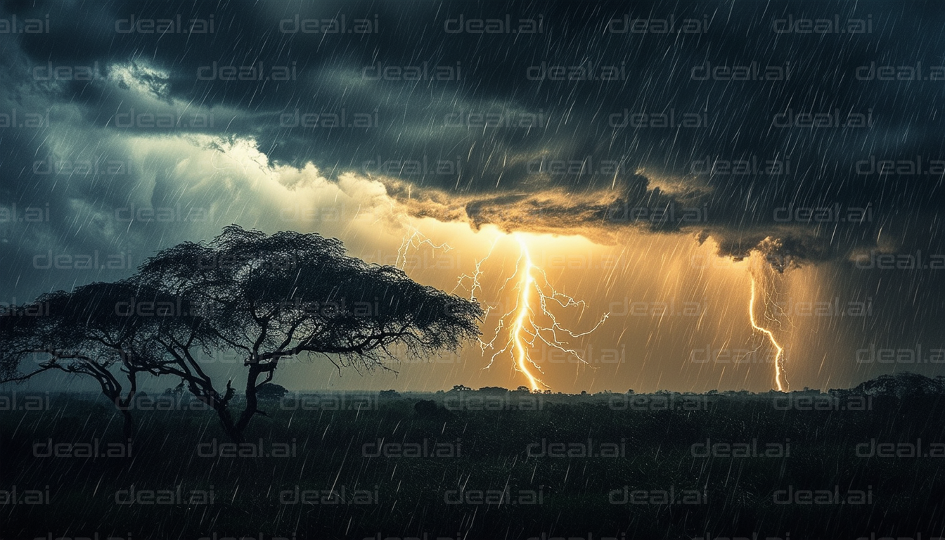 Thunderstorm with Lightning Strikes