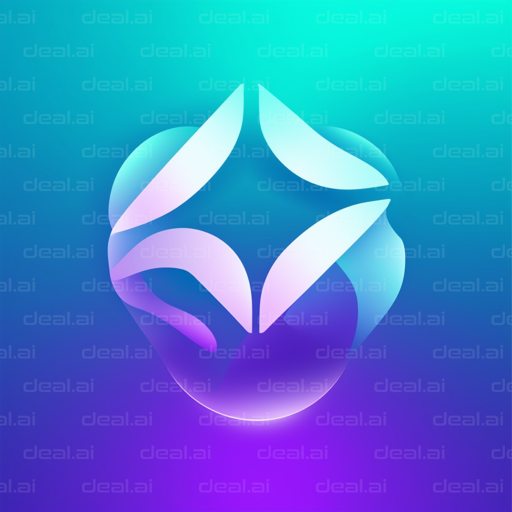 "Glowing Abstract Logo on Gradient Background"