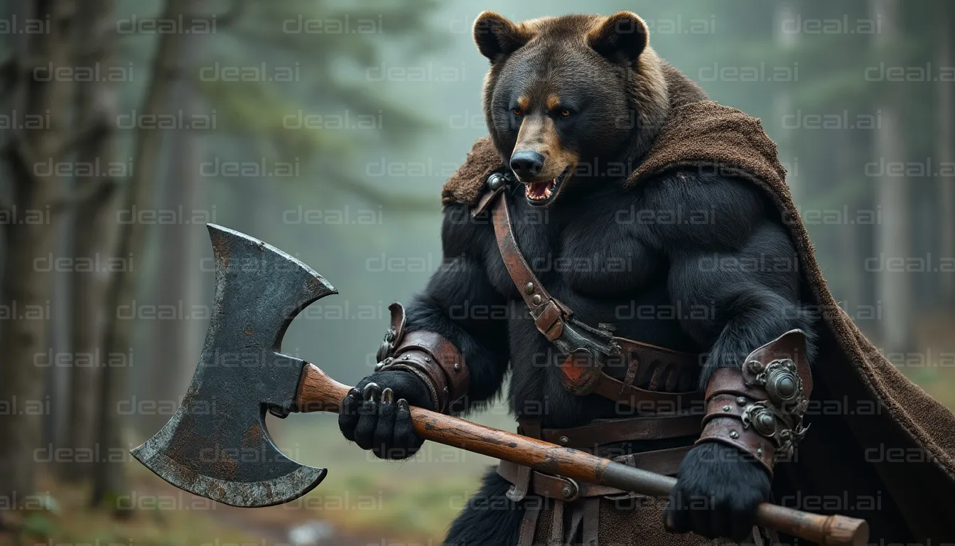 Warrior Bear in the Forest