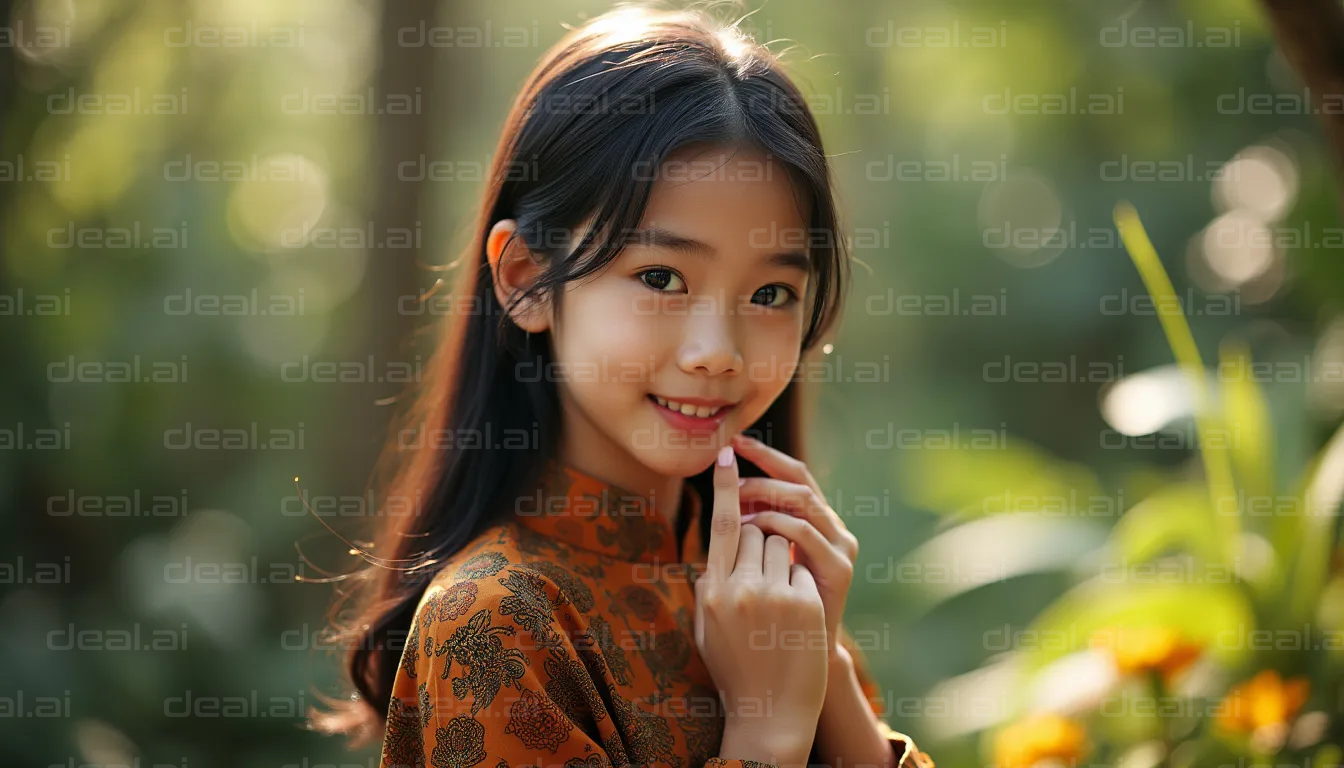 Young Girl Smiling in Nature