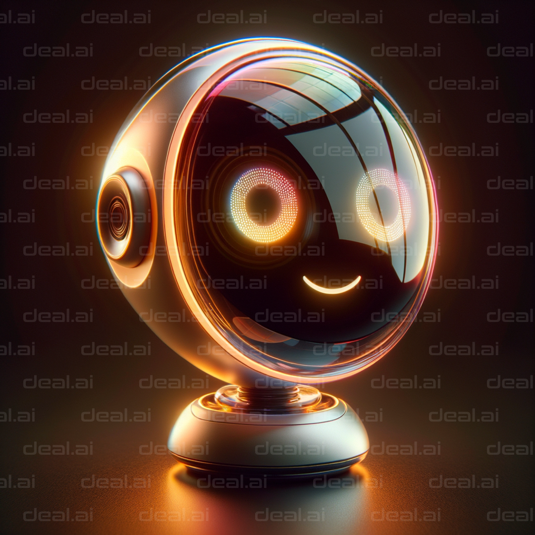 Glowing Robot Smiling in the Dark