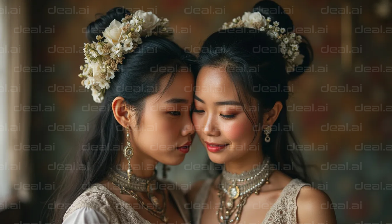 Elegant Floral Sisters Embrace