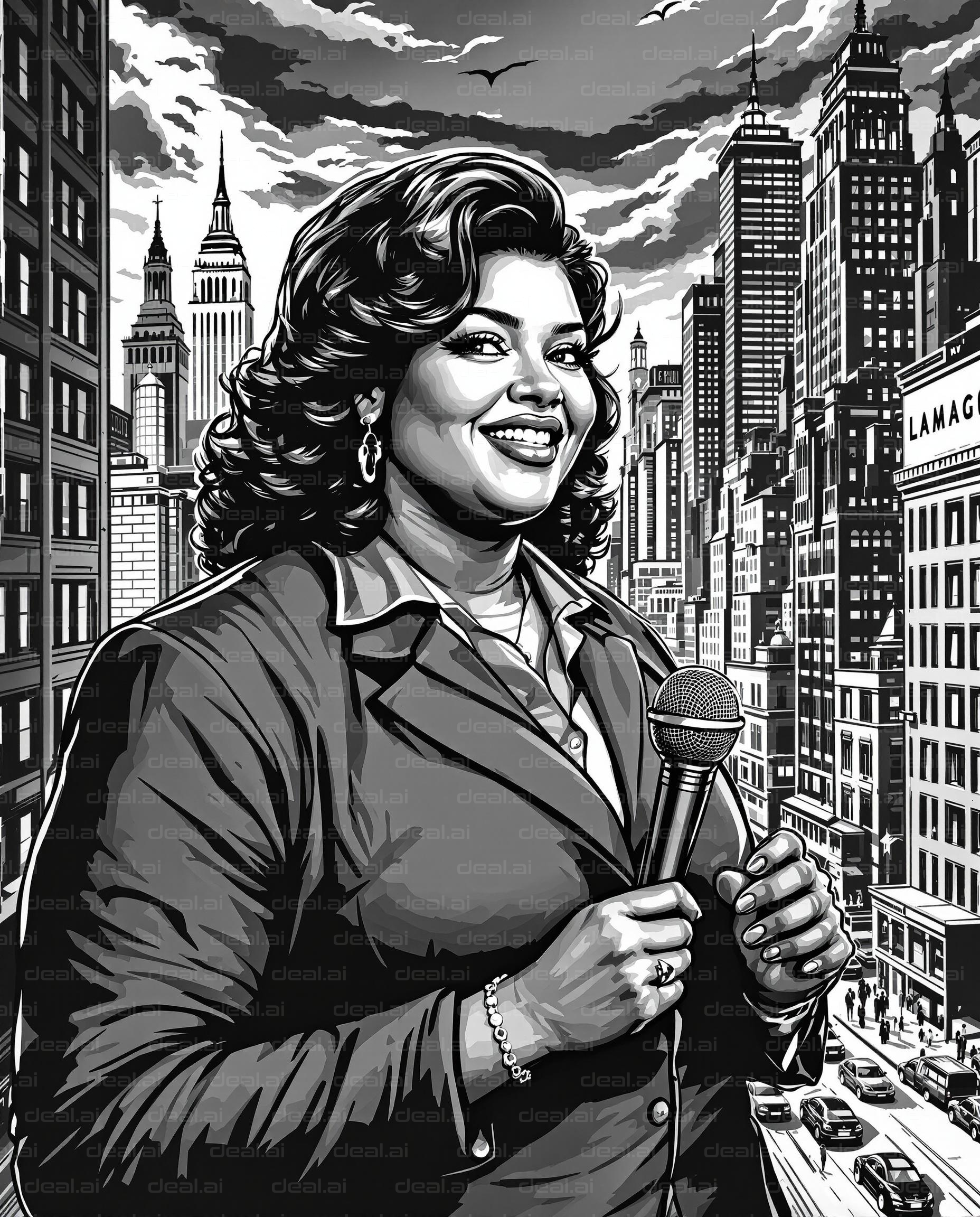 Urban Reporter in Black and White