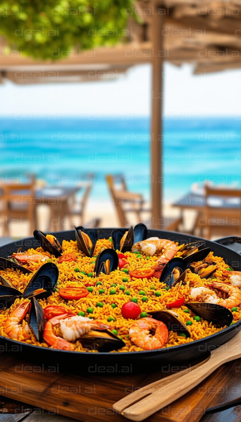 "Seafood Paella by the Beach"