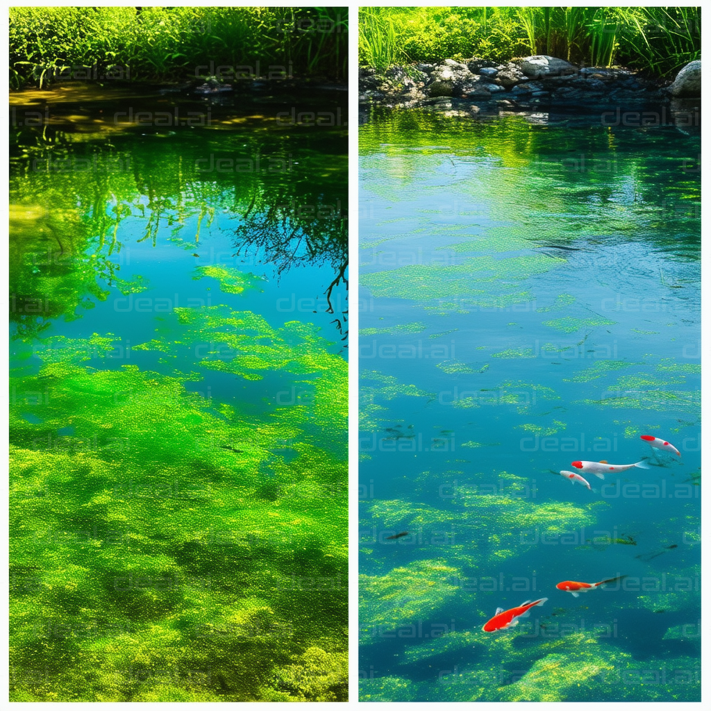 Before and After Pond Cleaning