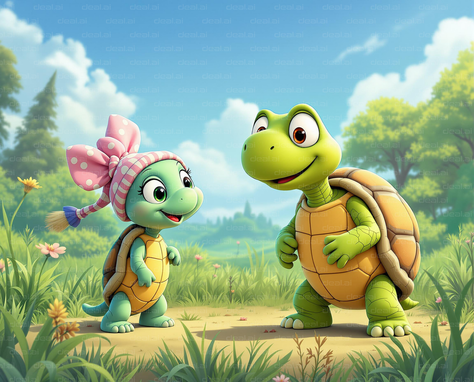 Turtle Friends' Playful Day