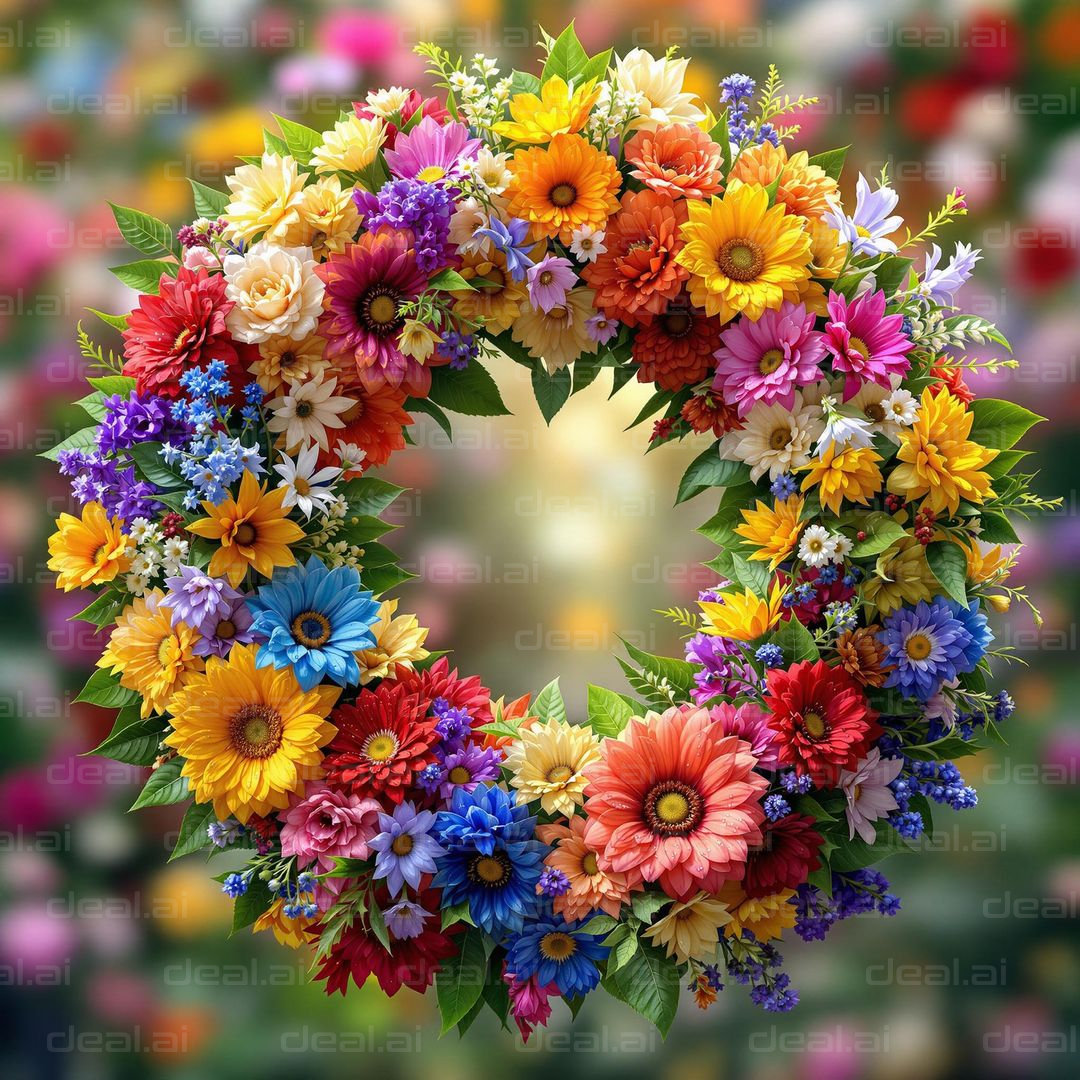 Vibrant Floral Wreath Elegance