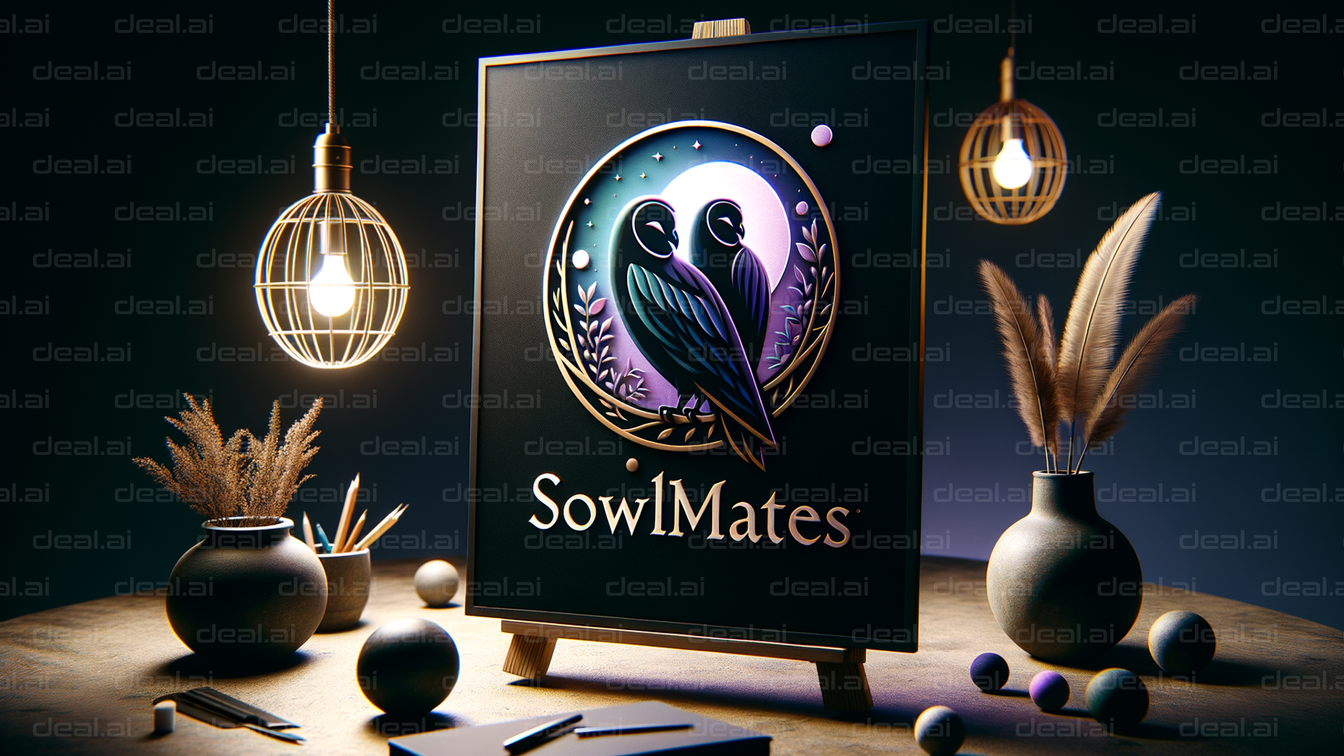 "Illustrated Sign: Owl Mates Café Decor"