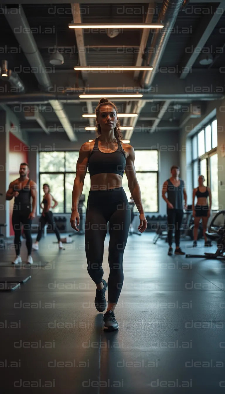 "Focused Workout in Modern Gym"