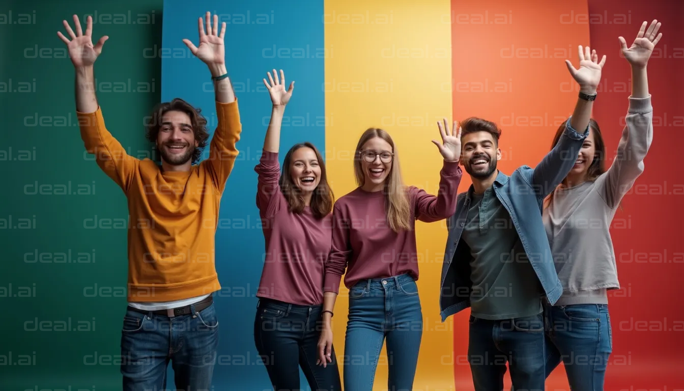 "Friends Celebrating with Joyful Smiles"