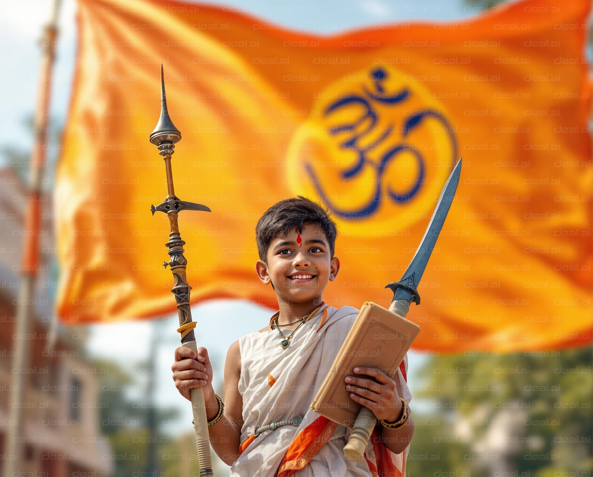 Young Warrior with Sacred Symbols