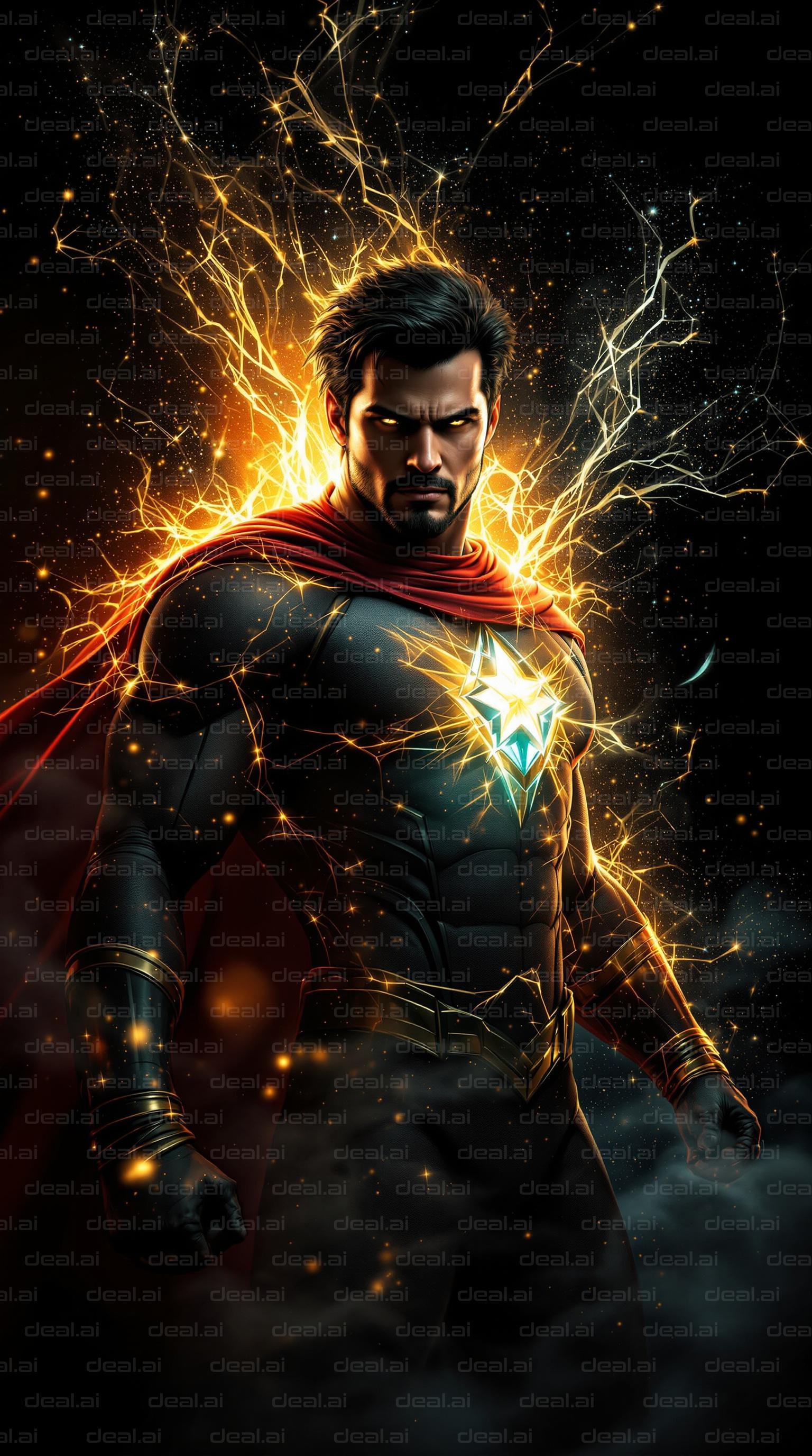 Superhero Illuminated by Power