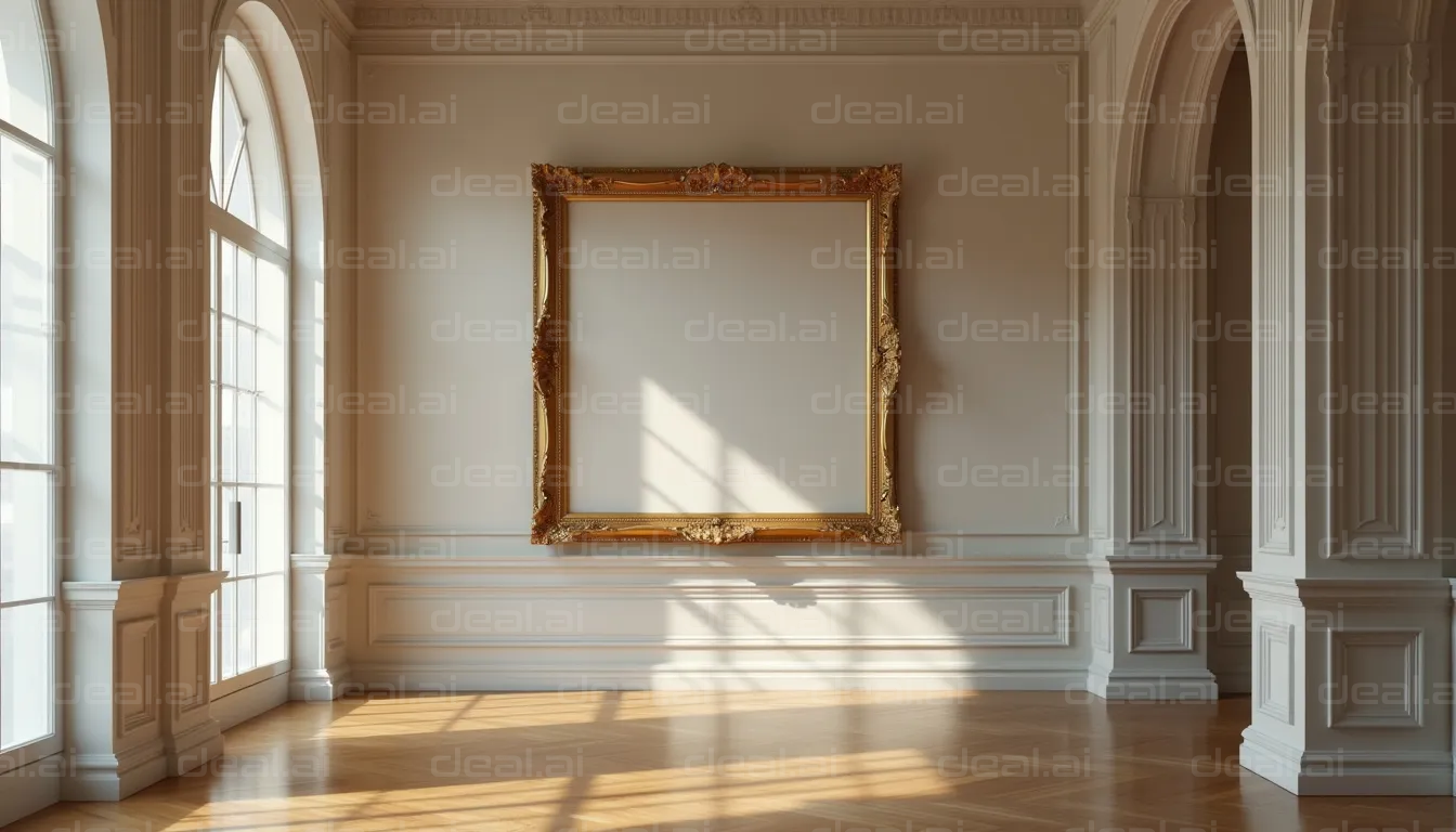 Empty Frame in Sunlit Gallery