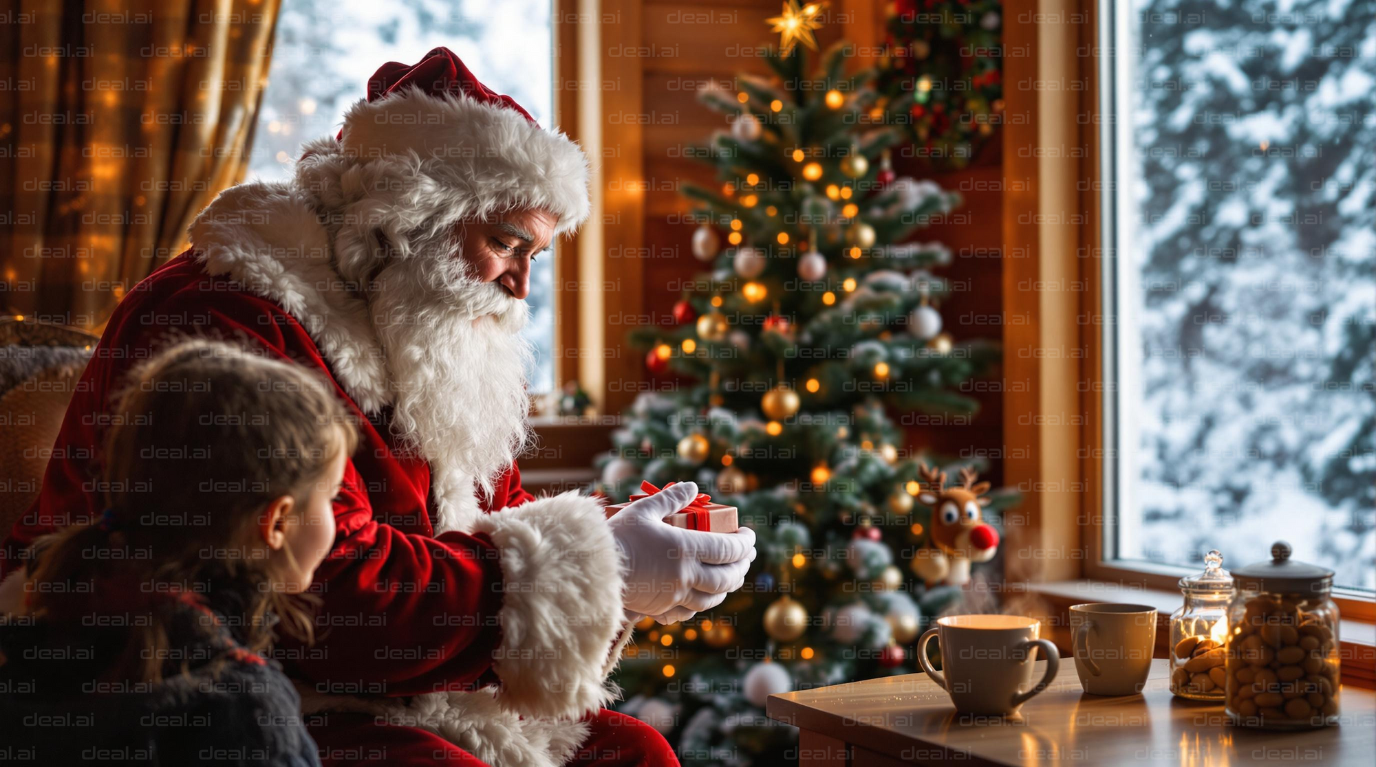 Santa's Cozy Christmas Gift Giving