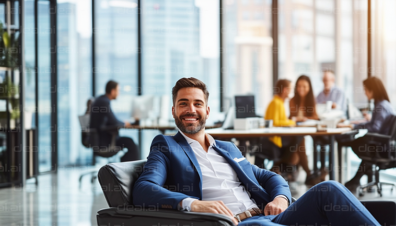 Confident Businessman in Modern Office