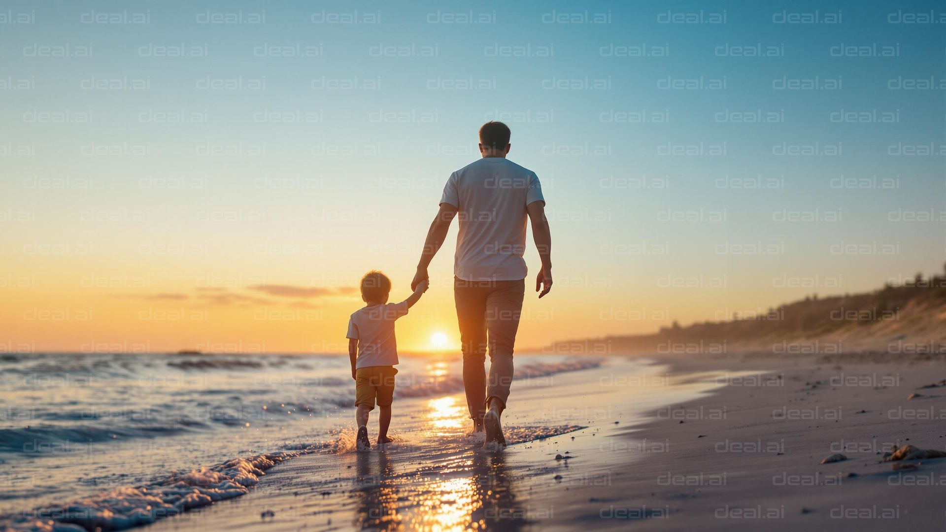 Sunset Stroll by the Sea