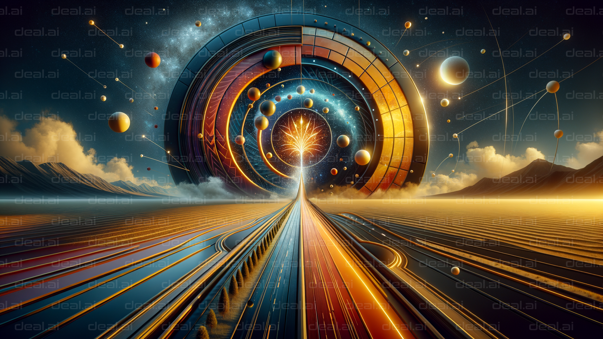 "Journey Through Cosmic Gateway"