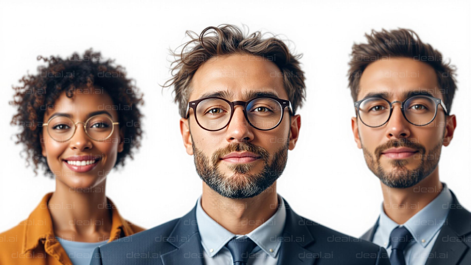 "Confident Team in Glasses"