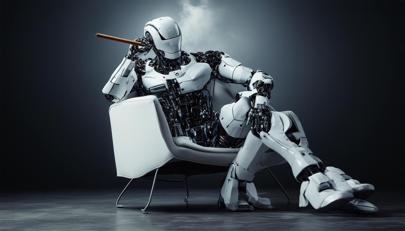 "Robot Relaxing with a Cigar"