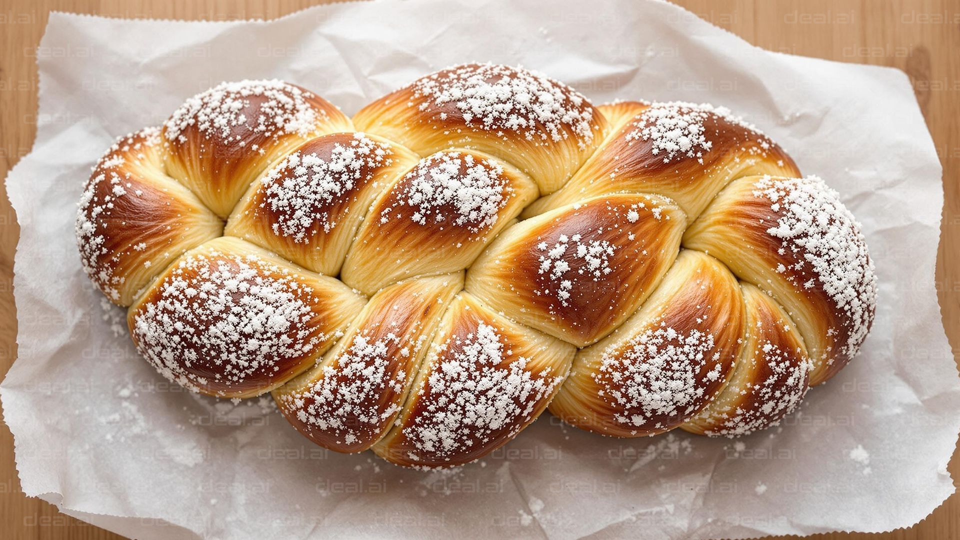 Snow-Dusted Braided Bread