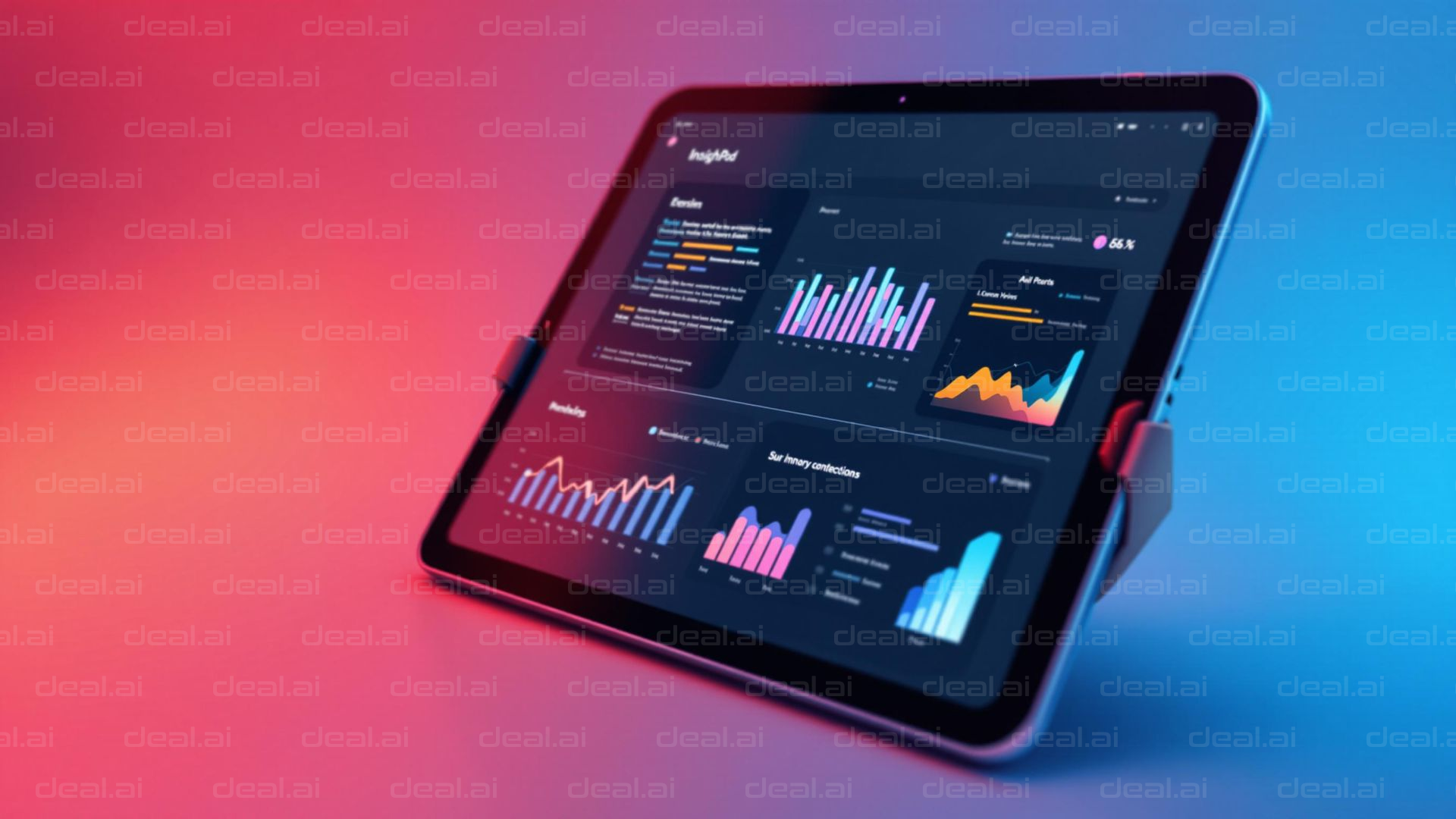 Tablet Displaying Colorful Data Charts