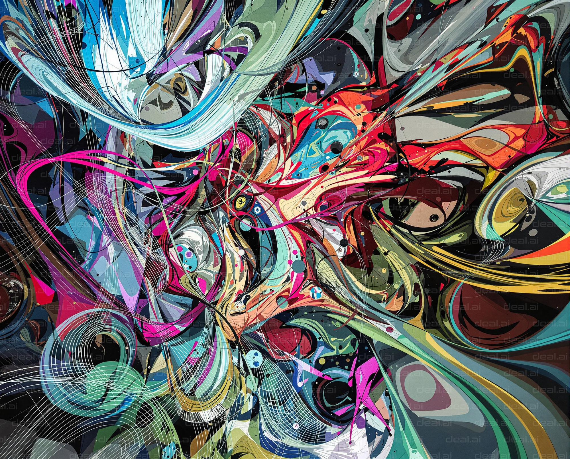 Vibrant Abstract Swirls and Colors