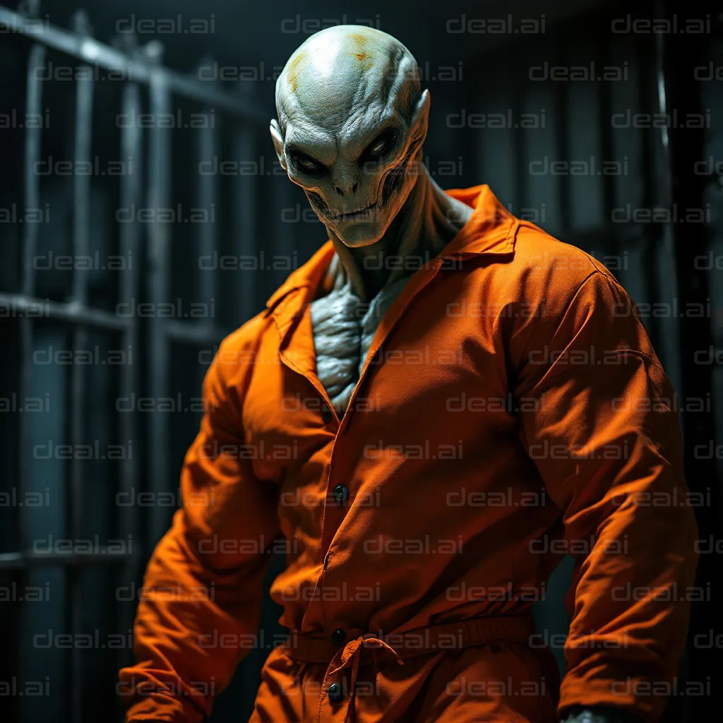 Alien Prisoner in Orange Jumpsuit