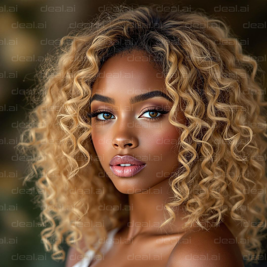 Curly Elegance Portrait